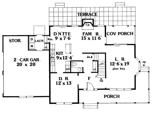 Dream House Plan - Country Floor Plan - Main Floor Plan #456-53