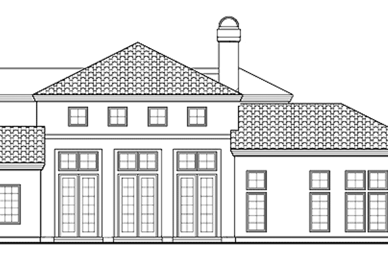 Dream House Plan - Exterior - Rear Elevation for Mediterranean House Plan #72-1017 - 5 bed, 4 bath