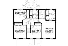 Home Plan - Colonial Floor Plan - Upper Floor Plan #51-738