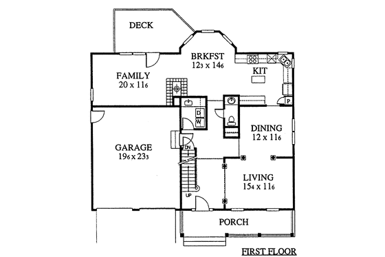 Floor Plan - Main Floor for Country House Plan #1053-21 - 3 bed, 2.5 bath