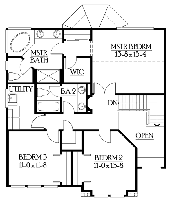 Architectural House Design - Craftsman Floor Plan - Upper Floor Plan #132-294