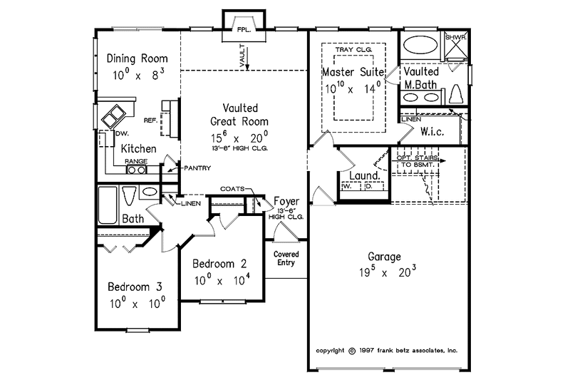 Home Plan - Floor Plan - Main Floor for Ranch House Plan #927-180 - 3 bed, 2 bath