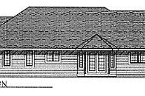 Exterior - Rear Elevation for Traditional House Plan #70-264 - 2 bed, 2.5 bath
