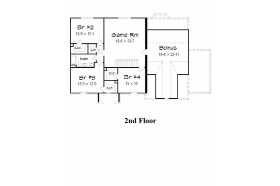 Floor Plan - Upper Floor House Plan #329-379 - 4 bed, 2.5 bath