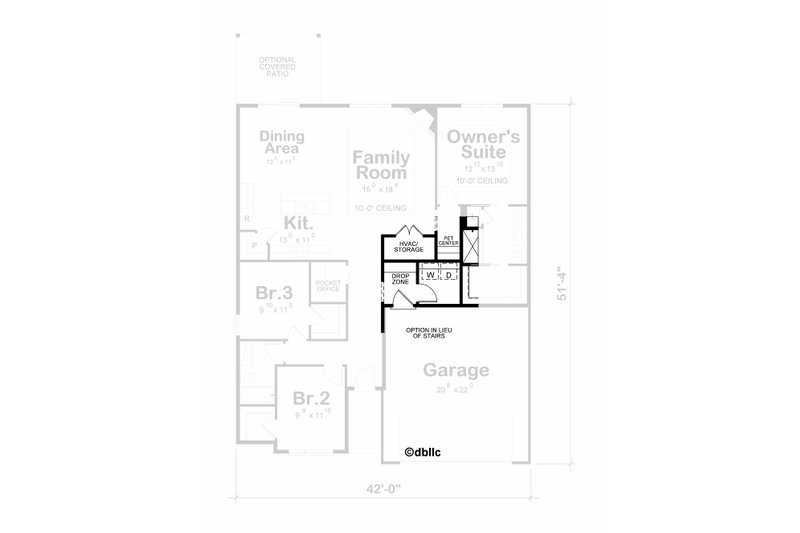 Architectural House Design - Floor Plan - Other Floor for Contemporary House Plan #20-2535 - 3 bed, 2 bath