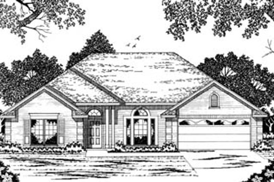 Exterior - Front Elevation for Traditional House Plan #42-133 - 4 bed, 2 bath