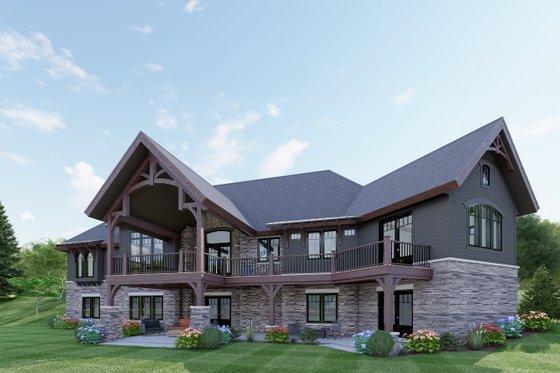 Exterior - Rear Elevation 3 for Craftsman House Plan #1088-6 - 3 bed, 2.5 bath