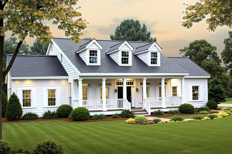 Home Plan - Exterior - Front Elevation 3 for Ranch House Plan #3-297 - 3 bed, 2 bath