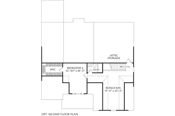 Floor Plan - Upper Floor for Farmhouse House Plan #927-1043 - 3 bed, 2 bath
