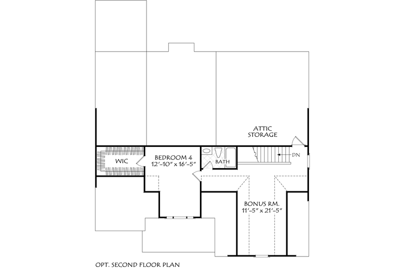 Dream House Plan - Floor Plan - Upper Floor for Farmhouse House Plan #927-1043 - 3 bed, 2 bath