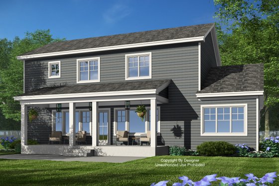 Exterior - Rear Elevation 1 for Craftsman House Plan #51-1385 - 4 bed, 3.5 bath