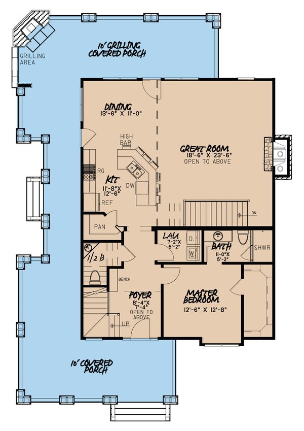 Country Floor Plan - Main Floor Plan #17-3380