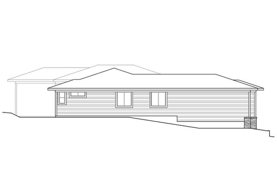 Exterior - Other Elevation for Prairie House Plan #124-1254 - 3 bed, 2.5 bath