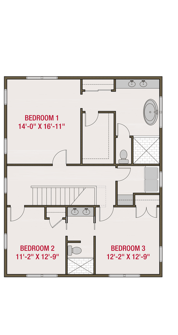 Architectural House Design - Bungalow Floor Plan - Upper Floor Plan #461-91