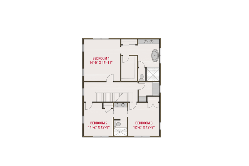 House Design - Floor Plan - Upper Floor for Bungalow House Plan #461-91 - 4 bed, 3.5 bath