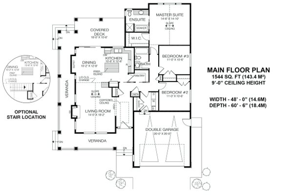 House Blueprint - Farmhouse Floor Plan - Main Floor Plan #1100-65