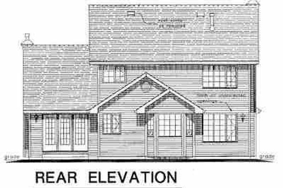 Exterior - Rear Elevation for Traditional House Plan #18-269 - 3 bed, 2.5 bath