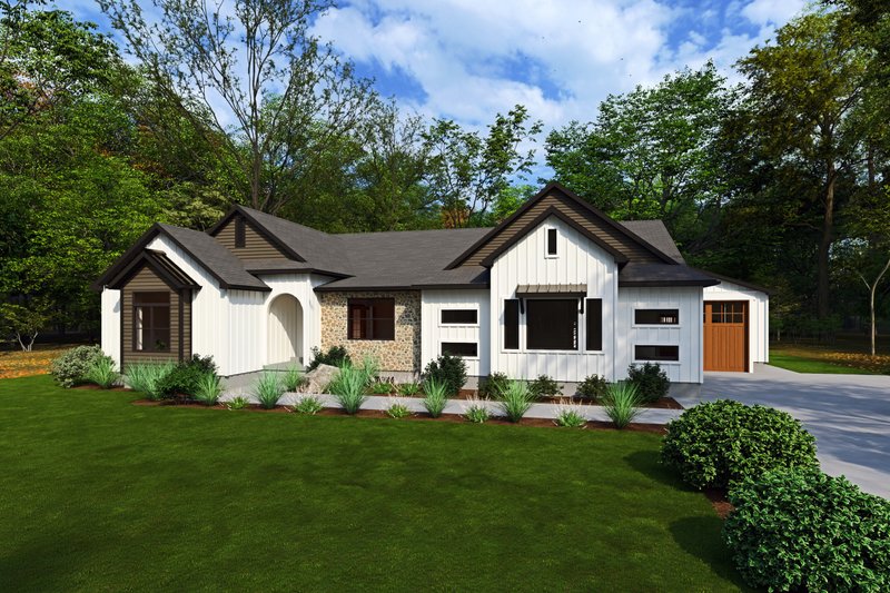 Craftsman Style House Plan - 4 Beds 3.5 Baths 2845 Sq/Ft Plan #1111-43 Exterior