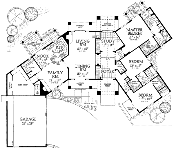 Home Plan - Mediterranean Floor Plan - Main Floor Plan #72-151