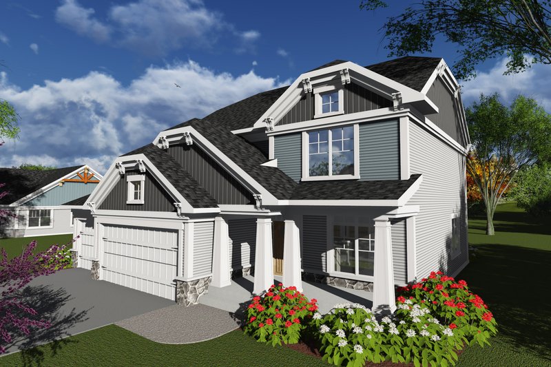 Architectural House Design - Bungalow Exterior - Front Elevation Plan #70-1247