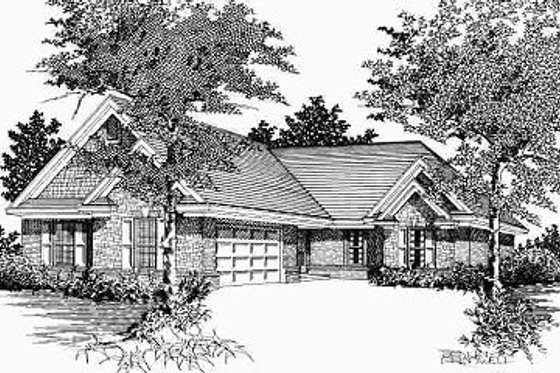 Exterior - Front Elevation for European House Plan #329-181 - 3 bed, 2 bath