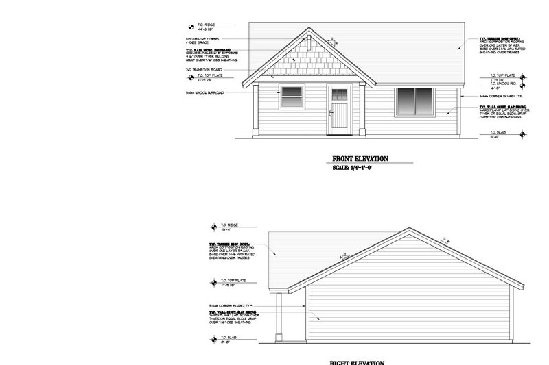 House Design - Exterior - Other Elevation for Craftsman House Plan #53-695 - 2 bed, 1 bath