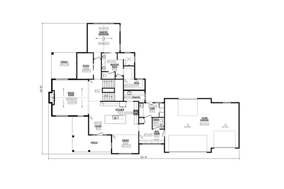 Floor Plan - Main Floor for Traditional House Plan #1089-14 - 3 bed, 2.5 bath