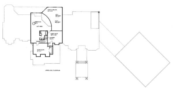 Craftsman Floor Plan - Upper Floor Plan #117-700