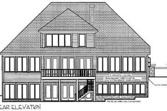 Exterior - Rear Elevation for Traditional House Plan #56-210 - 4 bed, 3.5 bath