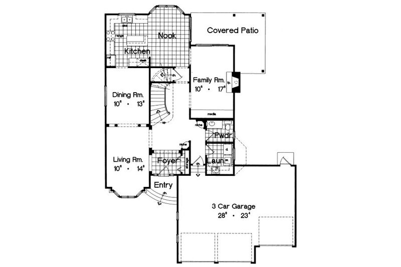 European Style House Plan - 4 Beds 2.5 Baths 2441 Sq/Ft Plan #417-266 ...