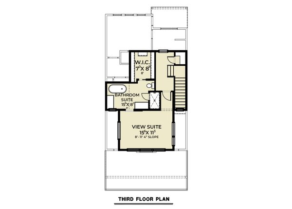 Contemporary Floor Plan - Upper Floor Plan #1070-233