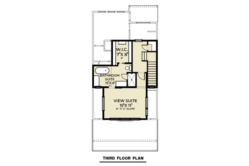 Architectural House Design - Floor Plan - Upper Floor for Contemporary House Plan #1070-233 - 2 bed, 2 bath