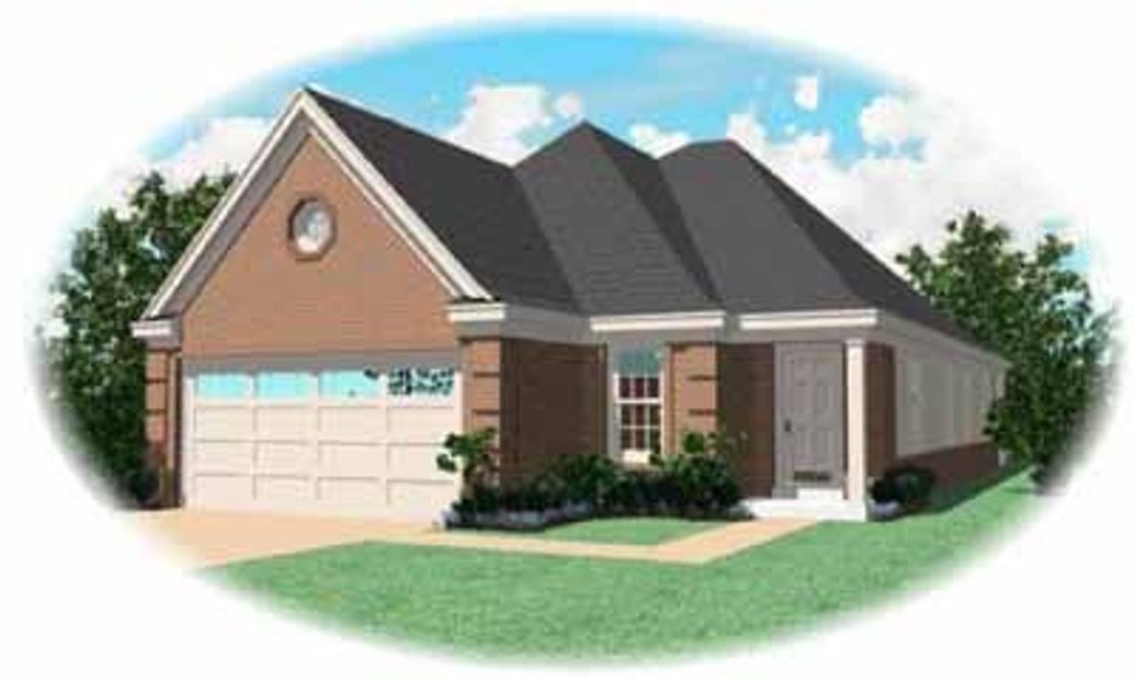 Exterior - Front Elevation 2 for Southern House Plan #81-229 - 3 bed, 2 bath