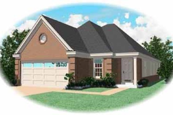 Exterior - Front Elevation for Southern House Plan #81-229 - 3 bed, 2 bath