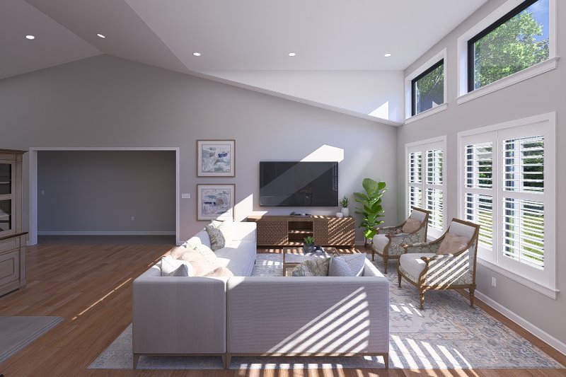 House Plan Design - Interior - Family Room for Barndominium House Plan #1060-292 - 3 bed, 3.5 bath