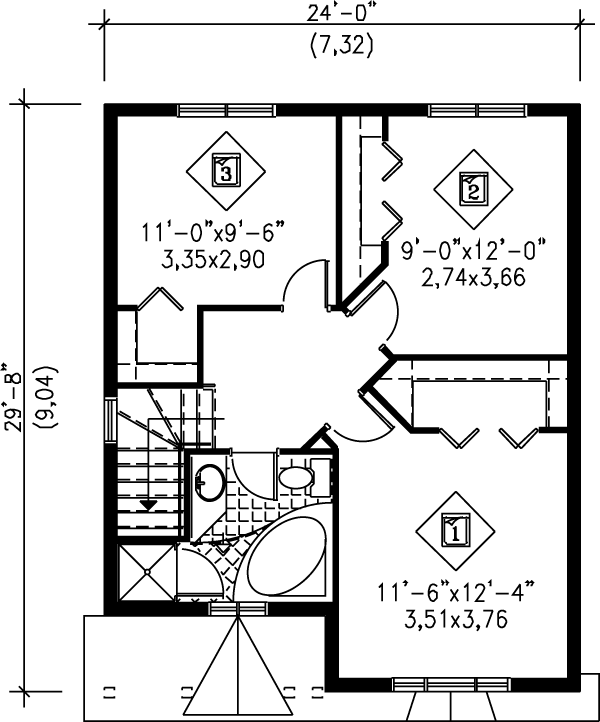 Traditional Floor Plan - Upper Floor Plan #25-2017