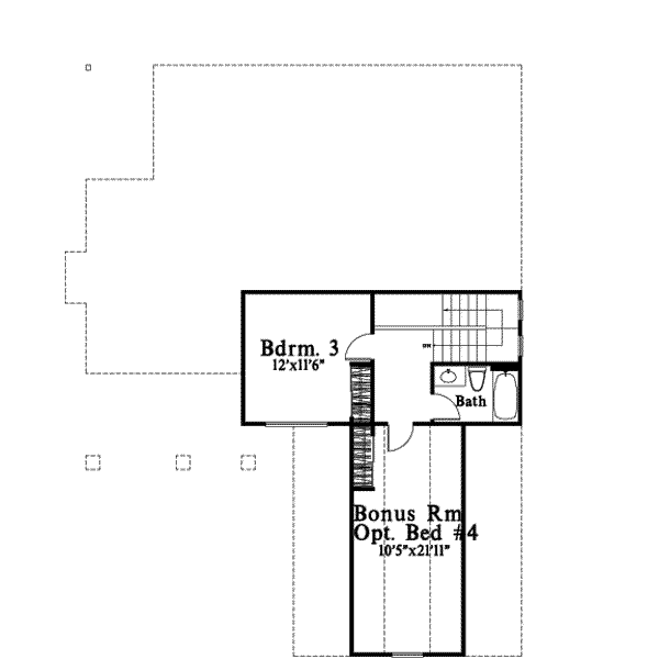 Traditional Floor Plan - Upper Floor Plan #78-211