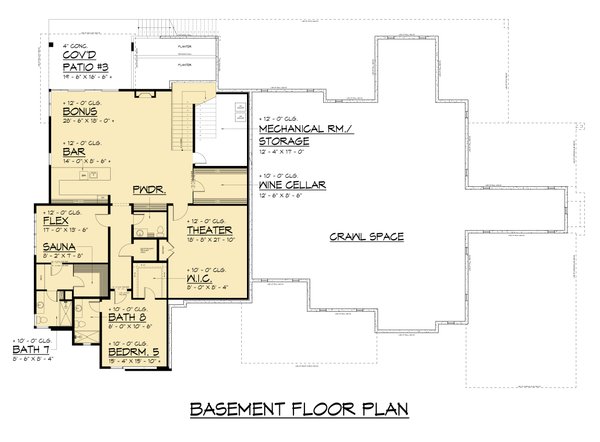 House Blueprint - Contemporary Floor Plan - Lower Floor Plan #1066-313