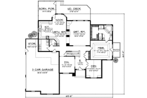 Floor Plan - Main Floor for European House Plan #70-845 - 3 bed, 2.5 bath