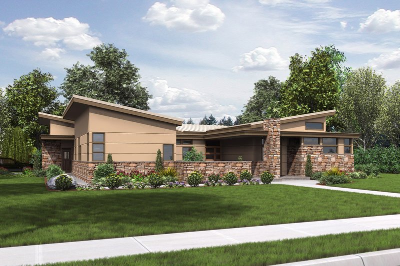Architectural House Design - Modern Exterior - Front Elevation Plan #48-479