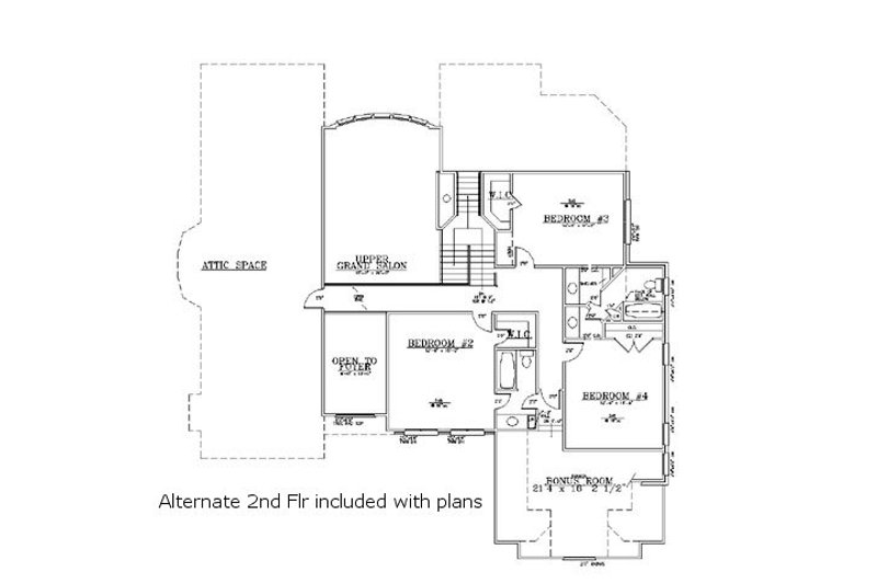Dream House Plan - Floor Plan - Other Floor for European House Plan #119-129 - 4 bed, 3.5 bath