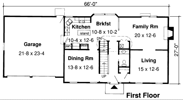 Colonial Floor Plan - Main Floor Plan #312-449