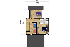 Floor Plan - Upper Floor for Contemporary House Plan #25-4931 - 3 bed, 1.5 bath