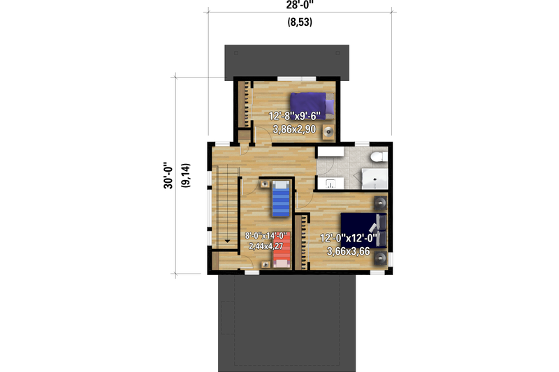Home Plan - Floor Plan - Upper Floor for Contemporary House Plan #25-4931 - 3 bed, 1.5 bath