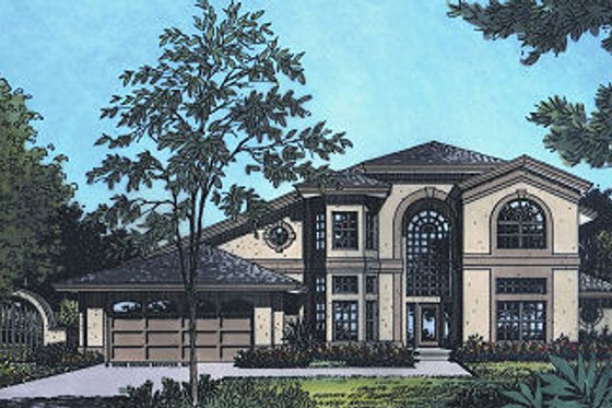 Exterior - Front Elevation for European House Plan #417-351 - 3 bed, 3 bath