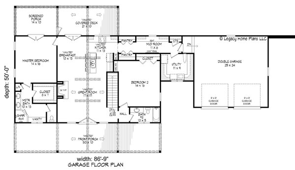 House Blueprint - Country Floor Plan - Main Floor Plan #932-606