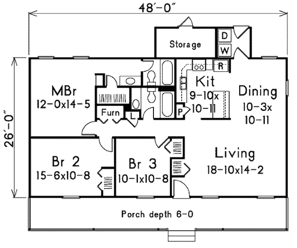 House Blueprint - Farmhouse Floor Plan - Main Floor Plan #57-526