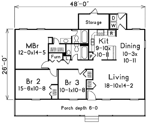 Farmhouse Floor Plan - Main Floor Plan #57-526