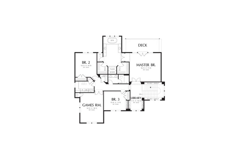 Home Plan - Floor Plan - Upper Floor for Prairie House Plan #48-623 - 4 bed, 3.5 bath