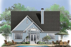 Exterior - Rear Elevation for Country House Plan #929-757 - 4 bed, 4 bath
